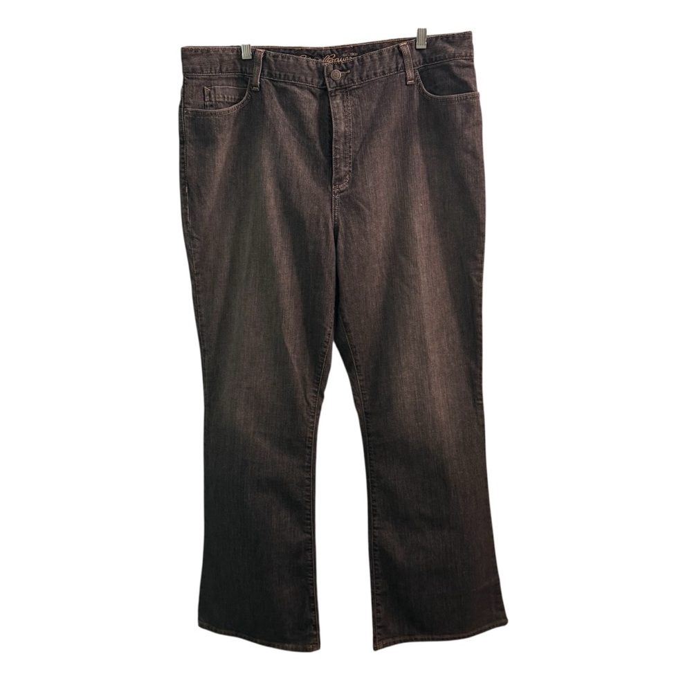 Eddie Bauer Women’s Natural BootcutJeans in Dark Grey Wash